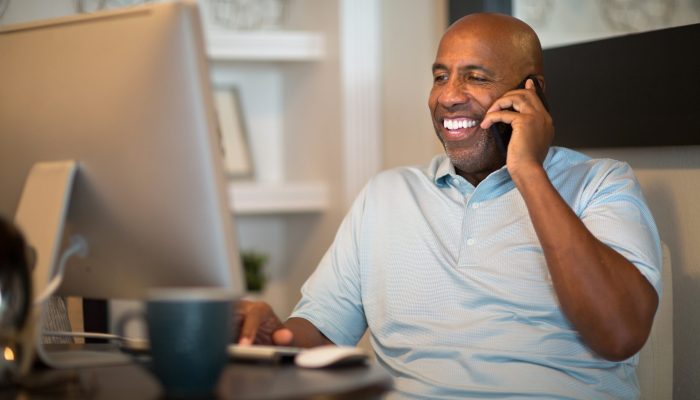 African,American,Man,Working,From,His,Home,Office.